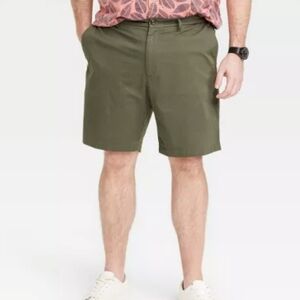 Goodfellow & Co Green Textured 100% Cotton 9 inch Inseam Flat Front Shorts 36W